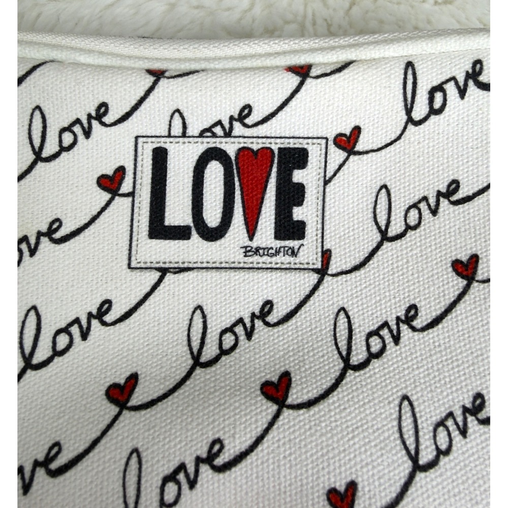 Brighton Love Scripted Canvas Crossbody Camera Bag Heart Striped Sporty Travel - Picture 6 of 9
